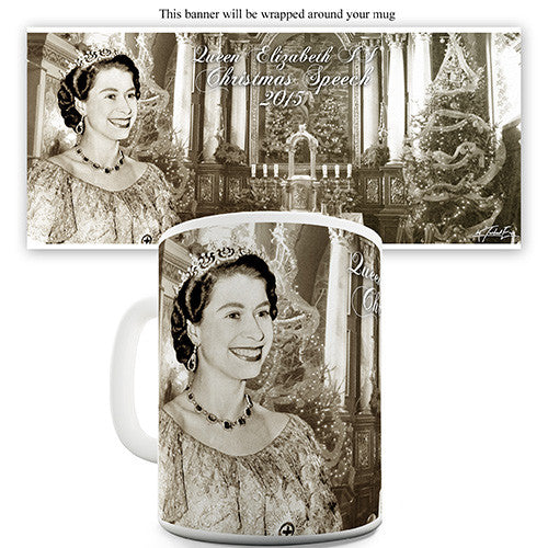 Queen Elizabeth II Vintage Christmas Speech Novelty Mug