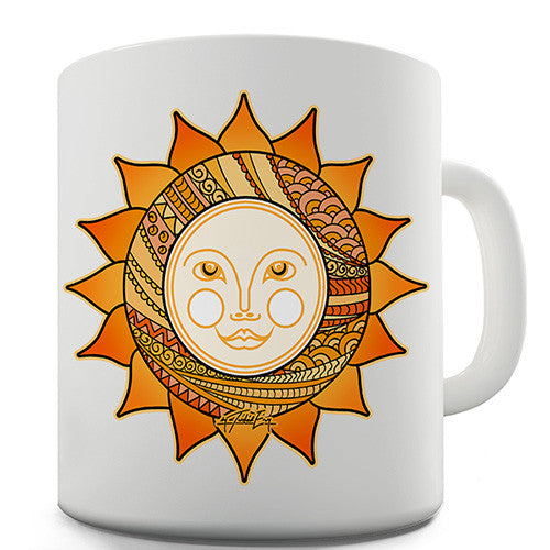 Decorative Smiling Sun Novelty Mug