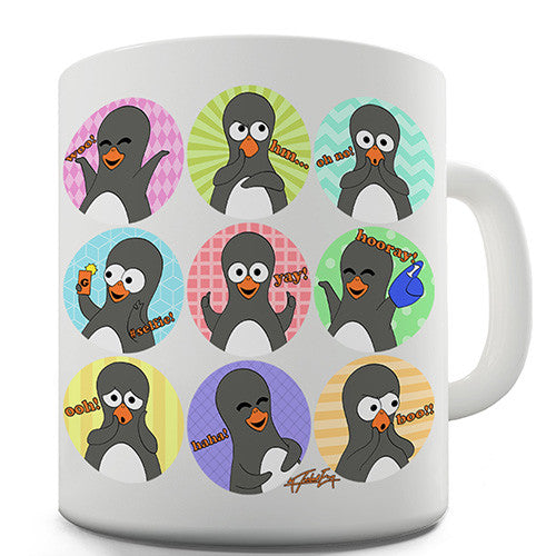 Guin Penguin Emoticons Novelty Mug