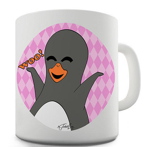 Guin Penguin Woo! Emoticon Novelty Mug