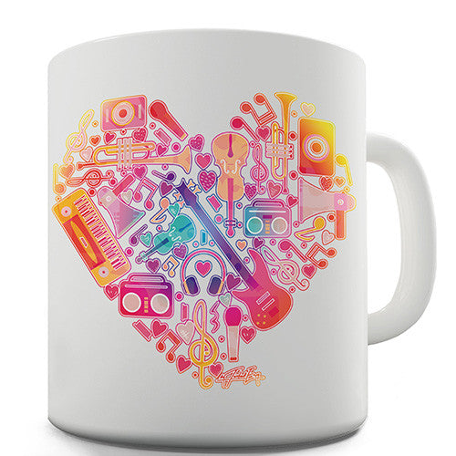 Love Heart Musical Instruments Novelty Mug