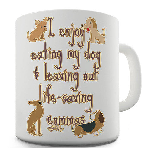 Life Saving Commas Grammar Novelty Mug