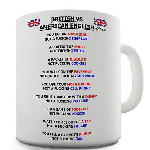 British vs American English Grammar Novelty Mug