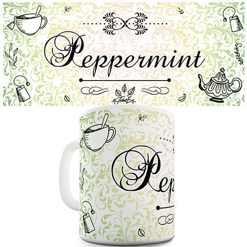 Decorative Peppermint Tea Novelty Mug