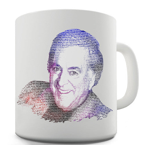 Terry Wogan Text Portrait Novelty Mug