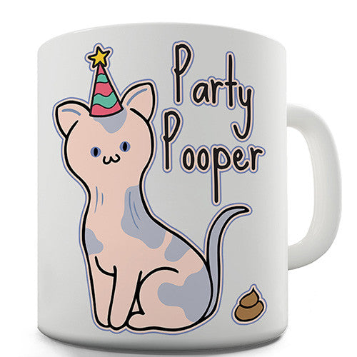 Party Pooper Cat Novelty Mug