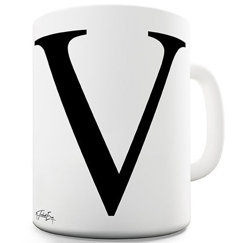 Alphabet Monogram V Novelty Mug