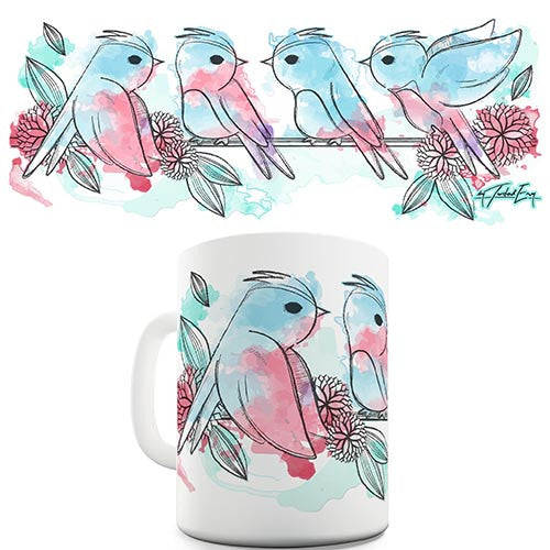 Watercolour Easter Birds Novelty Mug