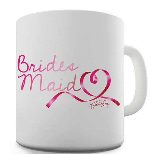 Bridesmaid Pink Ribbon Novelty Mug