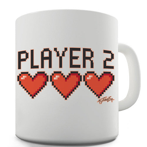 Player 2 Hearts Novelty Mug