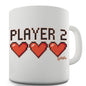 Player 2 Hearts Novelty Mug