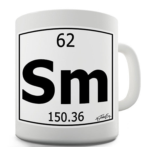 Periodic Table Of Elements Sm Samarium Novelty Mug