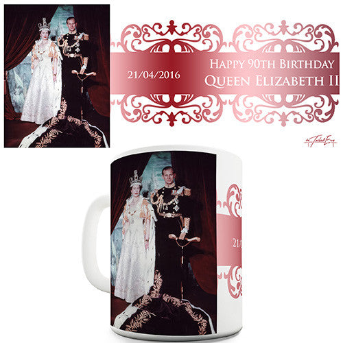 90th Birthday Queen Elizabeth II Novelty Mug