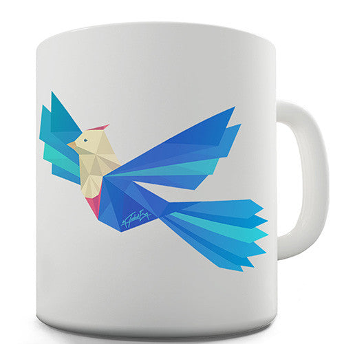 Colourful Origami Bird Novelty Mug