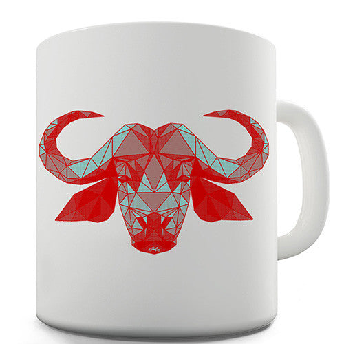 Geometric Bulls Head Novelty Mug