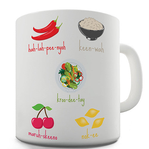 Food Pronunciations Novelty Mug