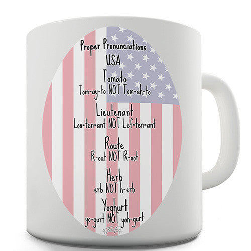 USA vs UK Pronunciations Novelty Mug