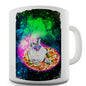 Surfing Pizza Cat In Space Novelty Mug