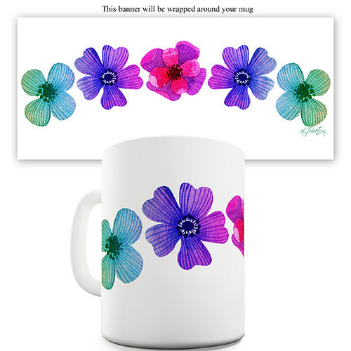 Rainbow Flowers Novelty Mug