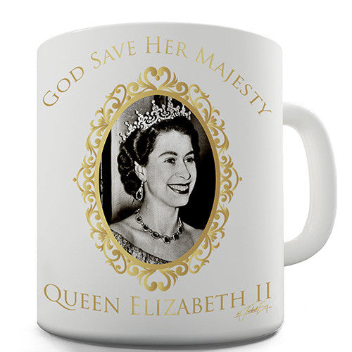 God Bless Queen Elizabeth II Novelty Mug