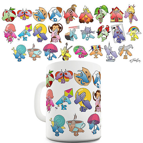 Sign Language Alphabet Novelty Mug