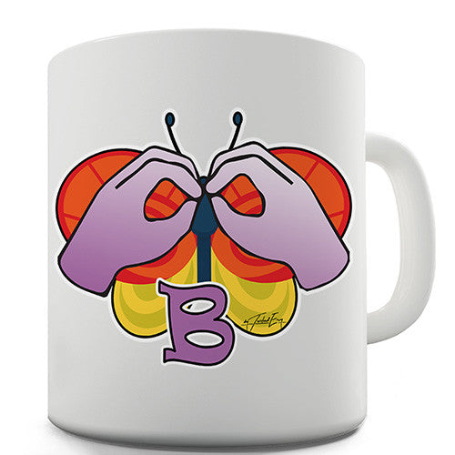 Sign Language Letter B Novelty Mug