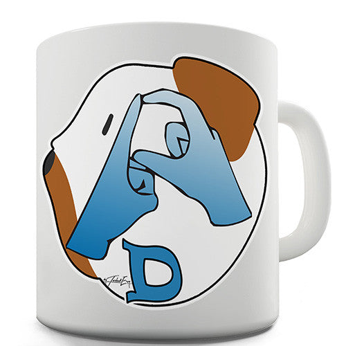 Sign Language Letter D Novelty Mug