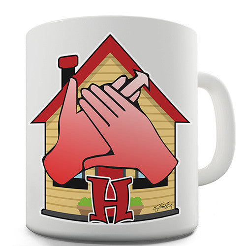 Sign Language Letter H Novelty Mug