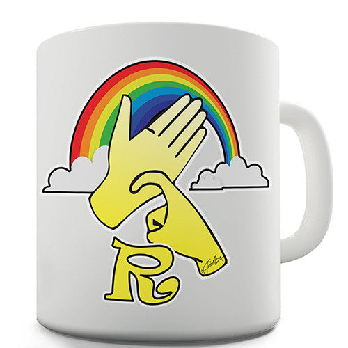 Sign Language Letter R Novelty Mug