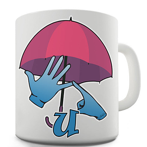 Sign Language Letter U Novelty Mug