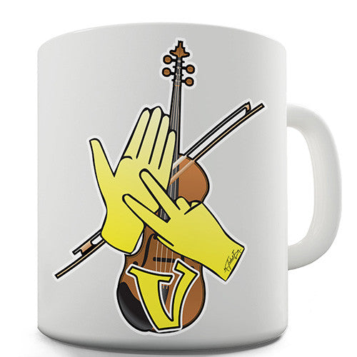 Sign Language Letter V Novelty Mug