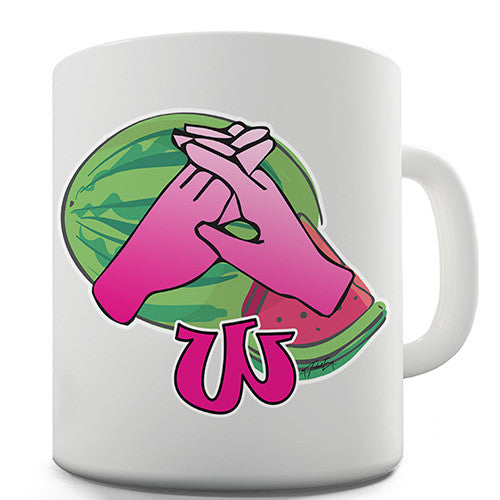 Sign Language Letter W Novelty Mug