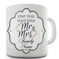 One Year Together Mr And Mrs Personalised Mug