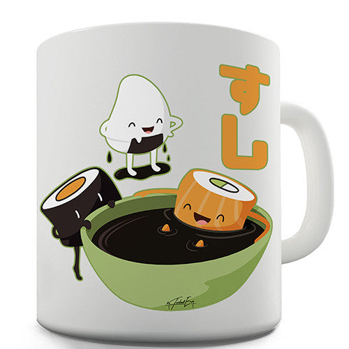 Fun Sushi Hot Tub Novelty Mug