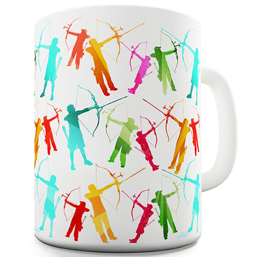 Archery Rainbow Silhouette Novelty Mug