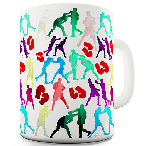 Rainbow Boxing Silhouette Novelty Mug