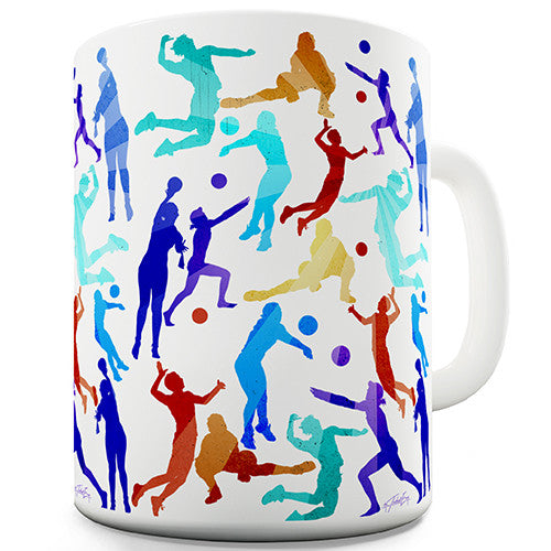 Rainbow Volleyball Silhouette Novelty Mug