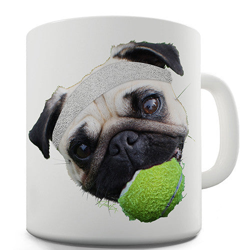 Tennis Pug Novelty Mug