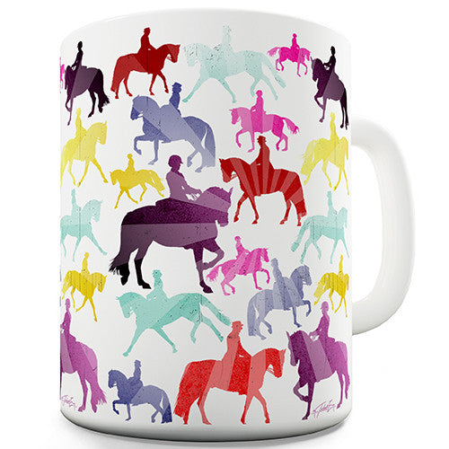 Dressage Rainbow Collage Novelty Mug