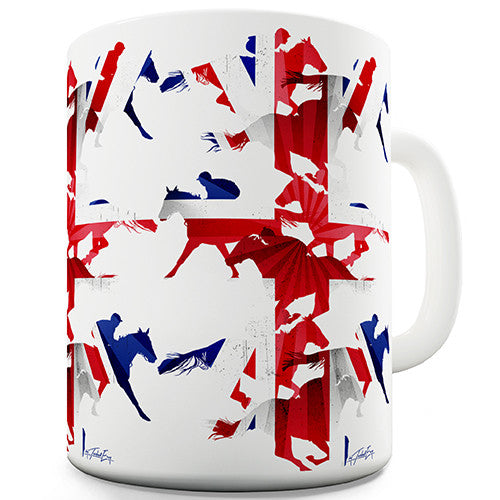 Great Britain Horse Racing Collage Novelty Mug