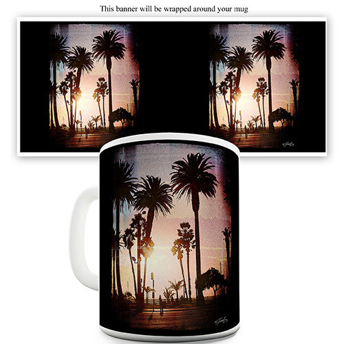 Palm Tree Sunset Novelty Mug