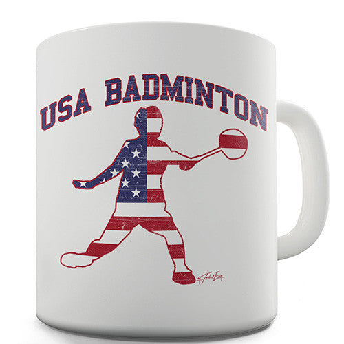 USA Badminton Novelty Mug