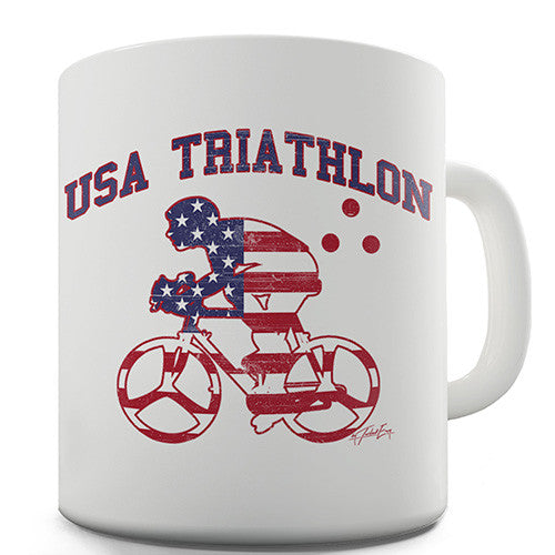 USA Triathlon Novelty Mug