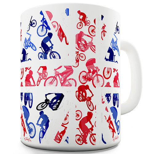 GB Mountain Biking Collage Novelty Mug