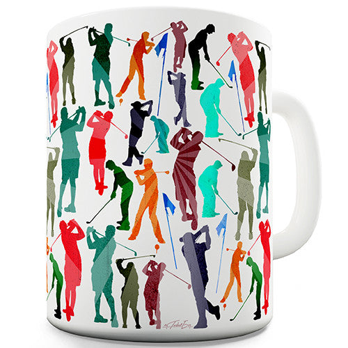 Golf Rainbow Collage Novelty Mug