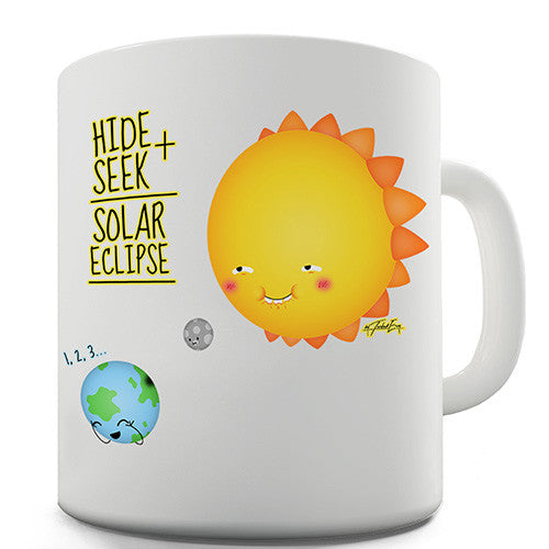 Hide And Seek Solar Eclipse Sun Moon Earth Novelty Mug