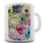 Book Print Flowers Novelty Mug