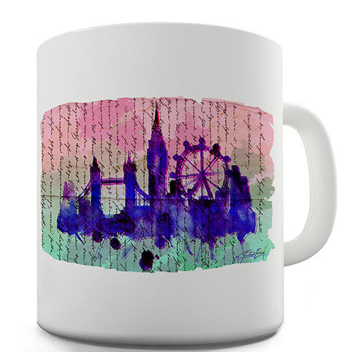 Book Print London Skyline Novelty Mug