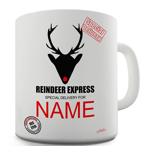 Christmas Reindeer Express Personalised Mug
