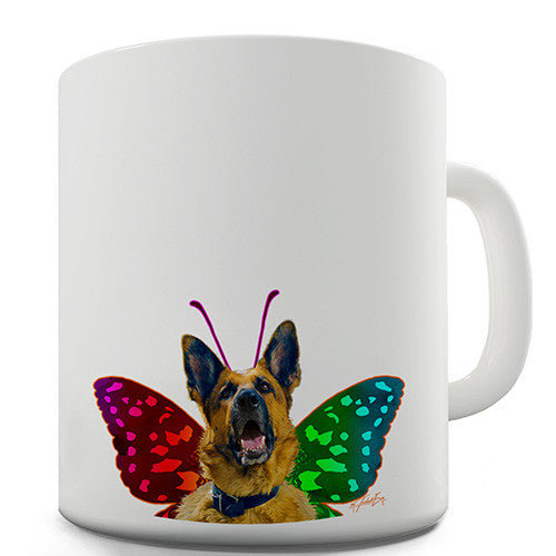 Doodle Dog Butterfly Novelty Mug